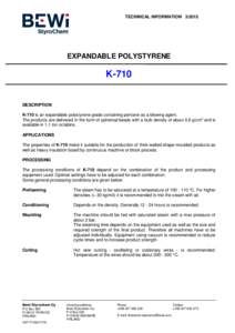 TECHNICAL INFORMATIONEXPANDABLE POLYSTYRENE K-710