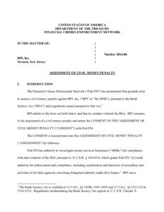 Bank Secrecy Act / Financial system / Money laundering / Suspicious activity report / Financial Crimes Enforcement Network / Birmingham Small Arms Company / Internal Revenue Service / Structuring / USA PATRIOT Act /  Title III /  Subtitle B / Tax evasion / Business / Finance