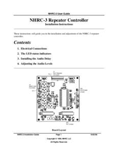 NHRC-3 User Guide  NHRC-3 Repeater Controller Installation Instructions  These instructions will guide you in the installation and adjustment of the NHRC-3 repeater