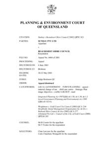 PLANNING & ENVIRONMENT COURT OF QUEENSLAND CITATION: Sunbay v Beaudesert Shire CouncilQPEC 021