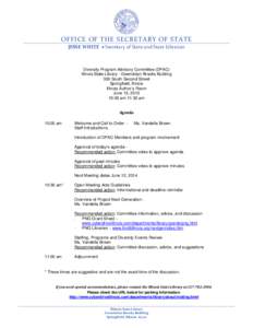 Diversity Program Advisory Committee Meeting Agenda June 13, 2013