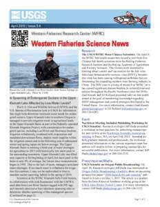 April 2015 | Issue 3.4  Western Fisheries Research Center (WFRC) Western Fisheries Science News Research