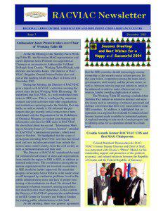 RACVIAC Newsletter REGIONAL ARMS CONTROL VERIFICATION AND IMPLEMENTATION ASSISTANCE CENTRE