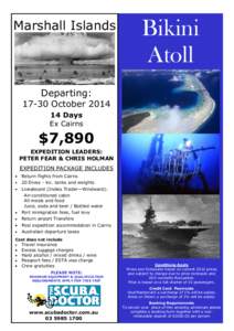 Marshall Islands  Bikini Atoll  Departing: