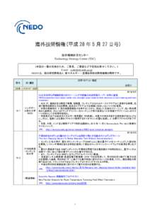 海外技術情報(平成 28 年 5 月 27 日号) 3 技術戦略研究センター Technology Strategy Center (TSC)  964