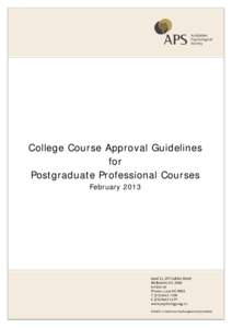 College Course Approval Guidelines for Postgraduate Professional Courses February 2013  Contents