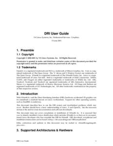 DRI User Guide VA Linux Systems, Inc. Professional Services - Graphics. 15 June[removed]Preamble 1.1 Copyright