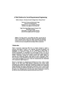 A Web Platform for Social Requirements Engineering Steffen Lohmann1, Sebastian Dietzold2, Philipp Heim1, Norman Heino2 1