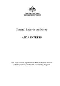 General Records Authority AFDA EXPRESS - Job no[removed]