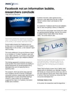 Facebook not an information bubble, researchers conclude