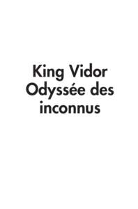 King Vidor Odyssée des inconnus Éditions Charles Corlet Département CinémAction