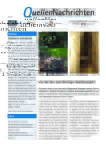QuellenNachrichten Newsletter Projekt «Quellwasser – Globales Lebenselixier im lokalen Lebensraum»  Editorial
