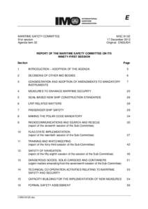 E MARITIME SAFETY COMMITTEE 91st session Agenda item 22  MSC 91/22