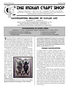 Volume 15 ◆ Issue 2  September 2000 Department of the Interior • 1849 C Street, NW • Washington, DC 20240 • ([removed]Open Monday – Friday 8:30 am – 4:30 pm • www.indiancraftshop.com • email: indianc