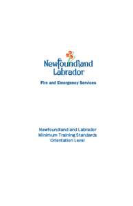 Newfoundland and Labrador Minimum Training Standards Orientation Level