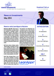 a new eye on investments  Questions? Call us: +News on Investments