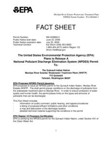 Fact Sheet for the Draft NPDES Permit for Quinault Indian Nation Moclips River Estates Wastewater Treatment Plant