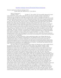 Southern Campaign American Revolution Pension Statements Pension Application of Royal Jennings S1541 Transcribed and annotated by C. Leon Harris State of Tennessee } Grainger County }