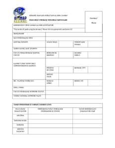 BORANG KEAHLIAN PERSATUAN ALUMNI UniMAP  Gambar/ MAKLUMAT PERIBADI/ PERSONAL PARTICULARS  Photo