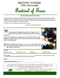 2011 Festival of Trees Entry Form