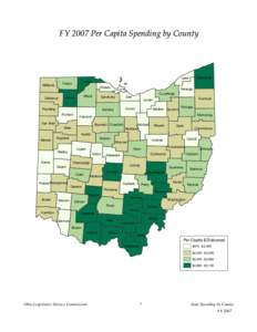 FY 2007 Per Capita Spending by County  Ashtabula Lake Lucas