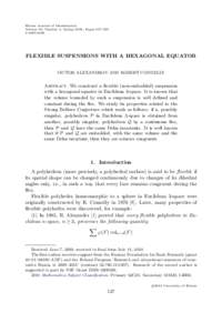 Illinois Journal of Mathematics Volume 55, Number 1, Spring 2011, Pages 127–155 SFLEXIBLE SUSPENSIONS WITH A HEXAGONAL EQUATOR VICTOR ALEXANDROV AND ROBERT CONNELLY