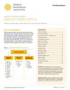 Working Paper  Aqueduct METADATA document AQUEDUCT GLOBAL MAPS 2.0 Francis Gassert, Matt Landis, Matt Luck, Paul Reig, and Tien Shiao