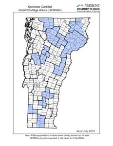 Governor Certified Rural Shortage Areas (GCRSA)