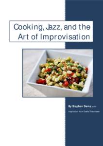 Cookbook / Musical improvisation / Jazz / Personal life / Cooking / Recipe / Music