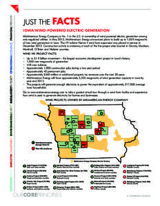 CUSTOMERSERVICE EMPLOYEECOMMITMENT ENVIRONMENTALRESPECT REGULATORYINTEGRITY OPERATIONALEXCELLENCE FINANCIALSTRENGTH  IOWA WIND-POWERED ELECTRIC GENERATION MidAmerican Energy Company is No. 1 in the U.S. in ownership of w