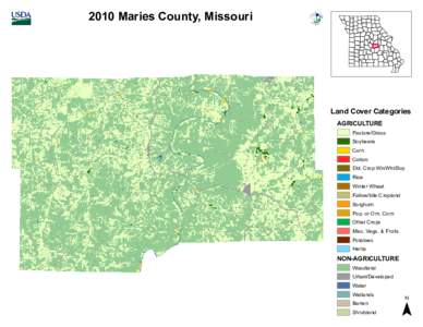 2010 Maries County, Missouri  Land Cover Categories AGRICULTURE  Pasture/Grass