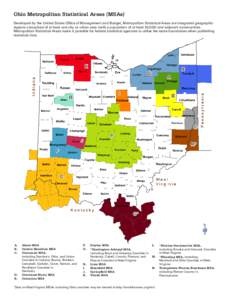 Ohio Metropolitan Statistical Areas (MSAs) Developed by the United States Office of Management and Budget, Metropolitan Statistical Areas are integrated geographic regions comprised of at least one city or urban area (wi