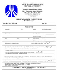 Socioeconomics / Memphis /  Tennessee / Background check / Unemployment / Application for employment / Economics / Employment / Recruitment / Management