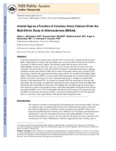 NIH Public Access Author Manuscript Am J Cardiol. Author manuscript; available in PMC 2010 January 1. NIH-PA Author Manuscript