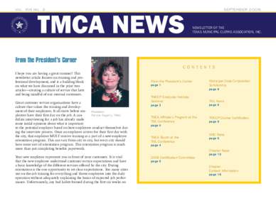 Vol. XVII No. 3  TMCA NEWS SEPTEMBER 2006