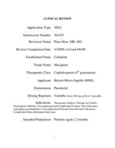 CLINICAL REVIEW  Application Type Submission Number  NDA