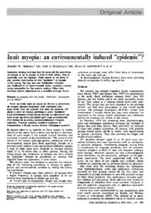 Inuit myopia:  an Robert W. Morgan,* md; John S.