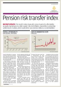 In AssocIAtIon wIth  Pension risk transfer index buyout update: this month’s index shows all is not as it seems for affordability as equity markets go on a roller-coaster ride. And inflation, meanwhile, is presenting a