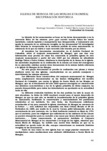 IGLESIA DE MONGUA DE LAS MONJAS (COLOMBIA). RECUPERACIÓN HISTÓRICA María Encarnación Cambil Hernández