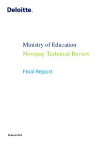 Ministry of Education Novopay Technical Review Final Report 19 March 2013