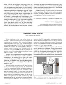 Nuclear technology / Nuclear physics / Energy / Thorium / Nuclear reprocessing / Actinides / Nuclear fuels / Liquid fluoride thorium reactor / Molten salt reactor / Breeder reactor / Thorium fuel cycle / Nuclear reactor