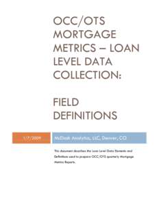 OCC/OTS Loan-Level Data Collection
