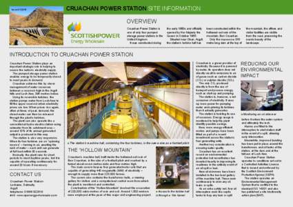 Issue[removed]CRUACHAN POWER STATION SITE INFORMATION OVERVIEW Cruachan Power Station is one of only four pumped