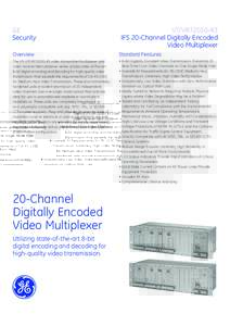 GE Security VT/VR72030-R3 IFS 20-Channel Digitally Encoded Video Multiplexer