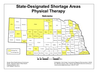 State-Designated Shortage Areas Physical Therapy Nebraska Dawes Sioux