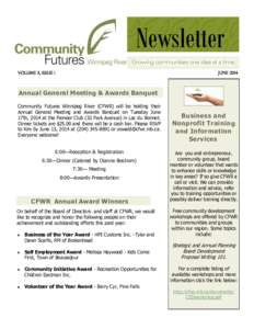 Newsletter VOLUME 3, ISSUE 1 June[removed]Annual General Meeting & Awards Banquet
