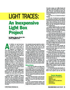 LIGHT TRACES: An Inexpensive Light Box Project By William Rynone, Ph.D., P.E. 