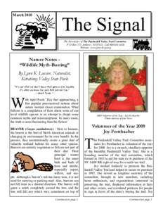 The Signal - March 2010, Page 1  March 2010 The Signal The Newsletter of The Paulinskill Valley Trail Committee: