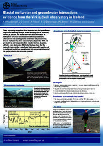 Glacial meltwater and groundwater interactions: evidence form the Virkisjökull observatory in Iceland A M MacDonald , J D Everest , A R Black , B É Ó Dochartaigh , H C Bonsor , W G Darling and D Gooddy 1  1