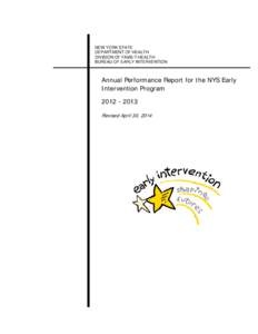 Annual Performance Report for the NYS Early Intervention Program[removed]